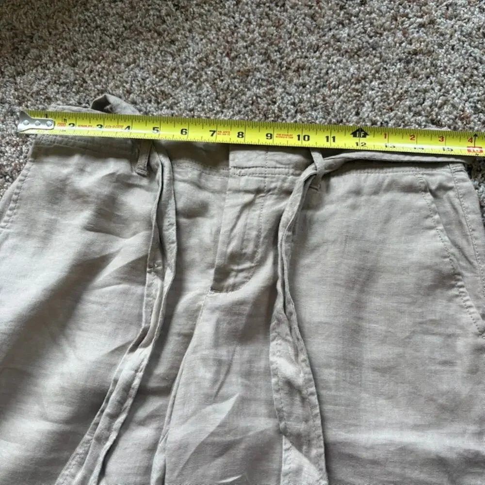 Banana Republic Linen Wide Leg Pants 2 Lt Beige Coastal Grandmother Minimalist